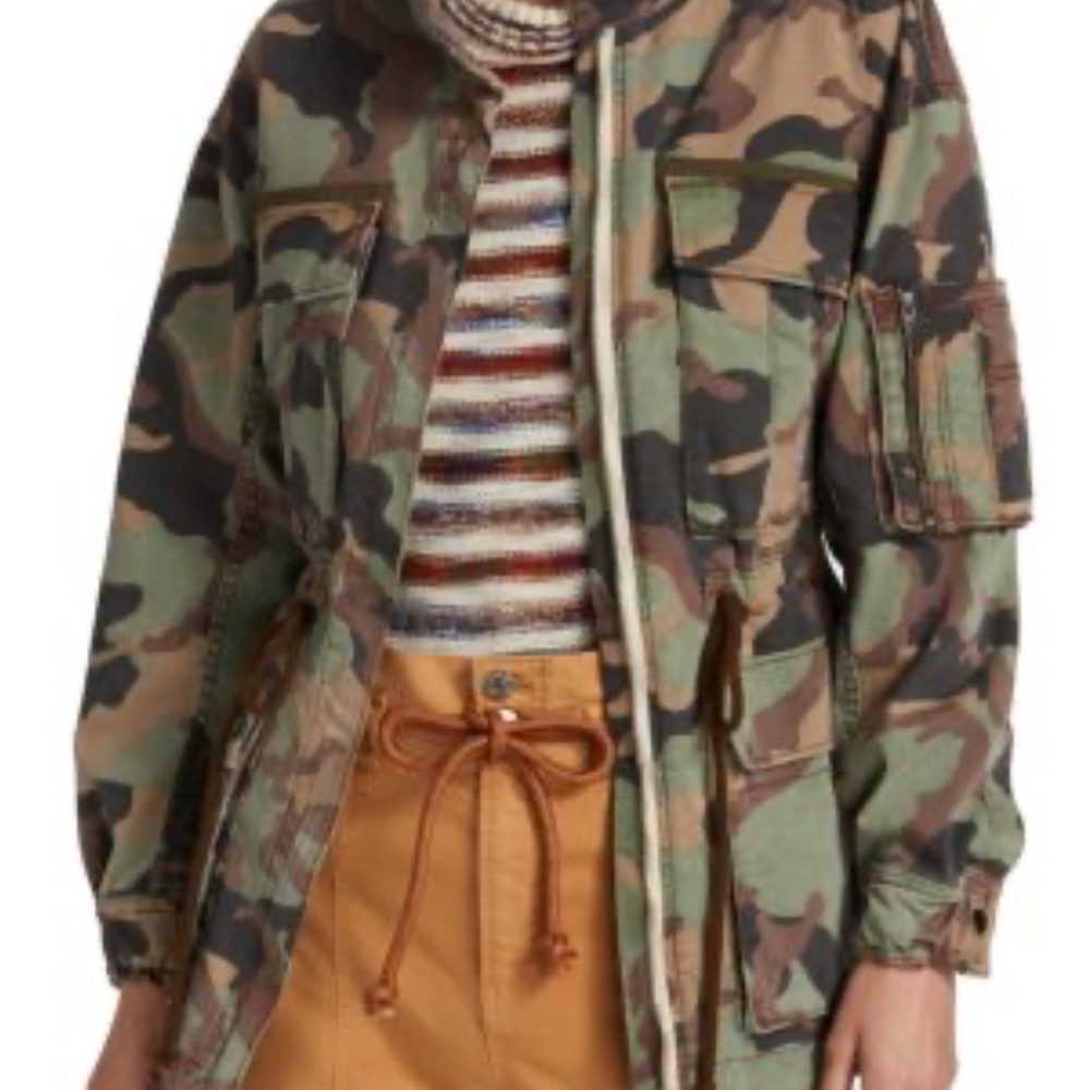 Veronica Beard Sumner Camouflage Utility Jacket Small  Cotton Canvas Retail $450 - Picture 5 of 11